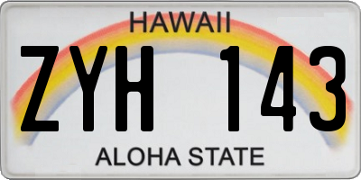 HI license plate ZYH143