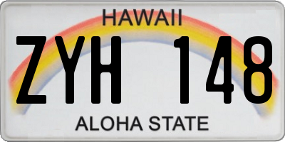 HI license plate ZYH148