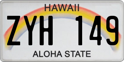 HI license plate ZYH149