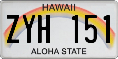 HI license plate ZYH151