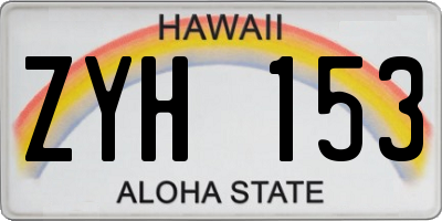 HI license plate ZYH153