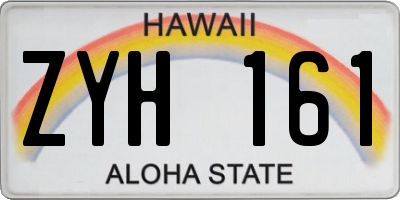 HI license plate ZYH161