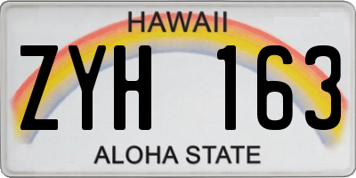 HI license plate ZYH163