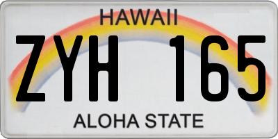 HI license plate ZYH165