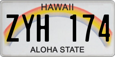 HI license plate ZYH174