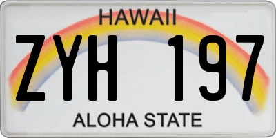HI license plate ZYH197