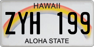 HI license plate ZYH199