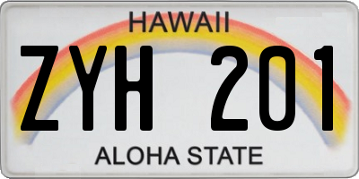 HI license plate ZYH201