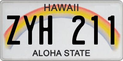 HI license plate ZYH211