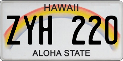 HI license plate ZYH220