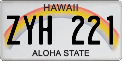 HI license plate ZYH221