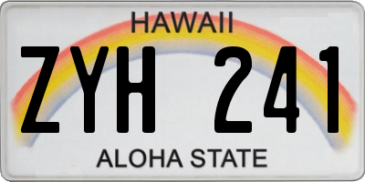HI license plate ZYH241