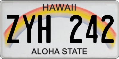 HI license plate ZYH242