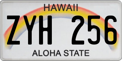 HI license plate ZYH256