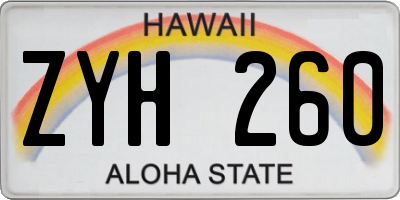 HI license plate ZYH260