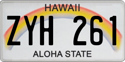HI license plate ZYH261