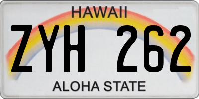 HI license plate ZYH262