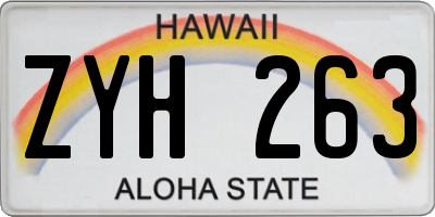 HI license plate ZYH263