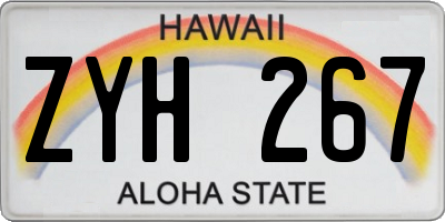 HI license plate ZYH267