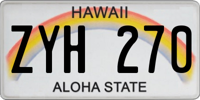 HI license plate ZYH270