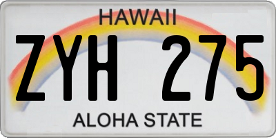 HI license plate ZYH275