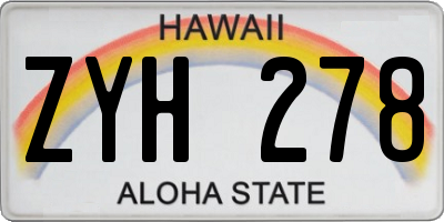 HI license plate ZYH278