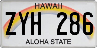HI license plate ZYH286