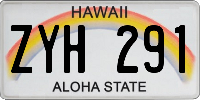 HI license plate ZYH291