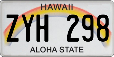 HI license plate ZYH298