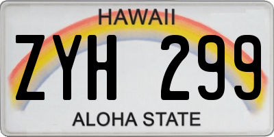 HI license plate ZYH299