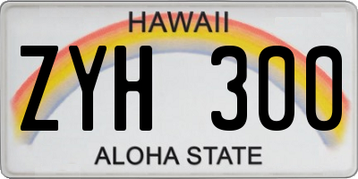 HI license plate ZYH300