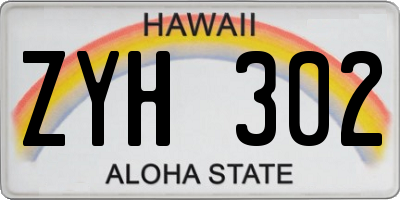 HI license plate ZYH302