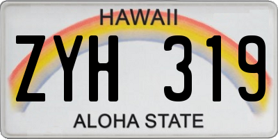 HI license plate ZYH319