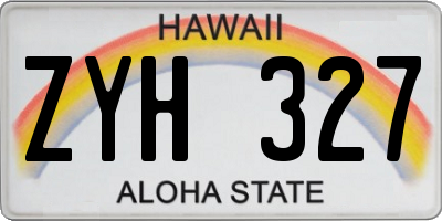 HI license plate ZYH327