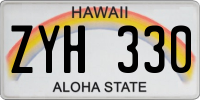 HI license plate ZYH330