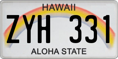HI license plate ZYH331