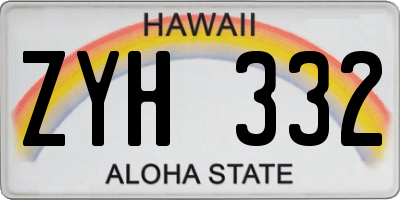 HI license plate ZYH332