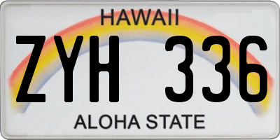 HI license plate ZYH336