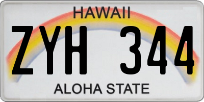 HI license plate ZYH344