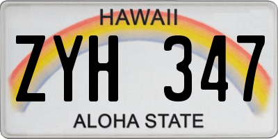 HI license plate ZYH347