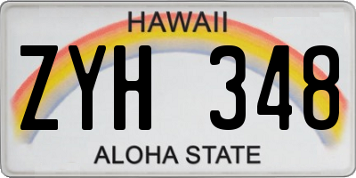 HI license plate ZYH348