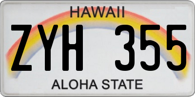 HI license plate ZYH355