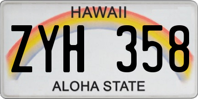 HI license plate ZYH358