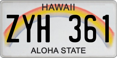 HI license plate ZYH361