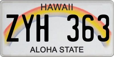 HI license plate ZYH363