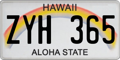 HI license plate ZYH365