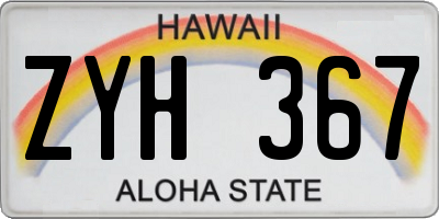HI license plate ZYH367