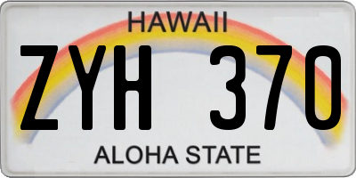 HI license plate ZYH370