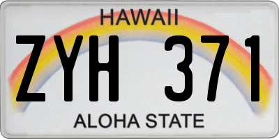 HI license plate ZYH371