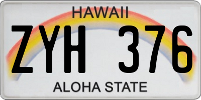 HI license plate ZYH376